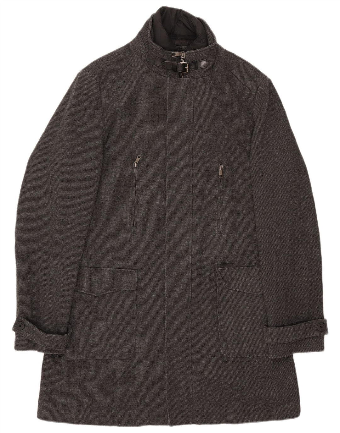 Abrigo ZARA Hombre ES 42 XL Poliéster Gris