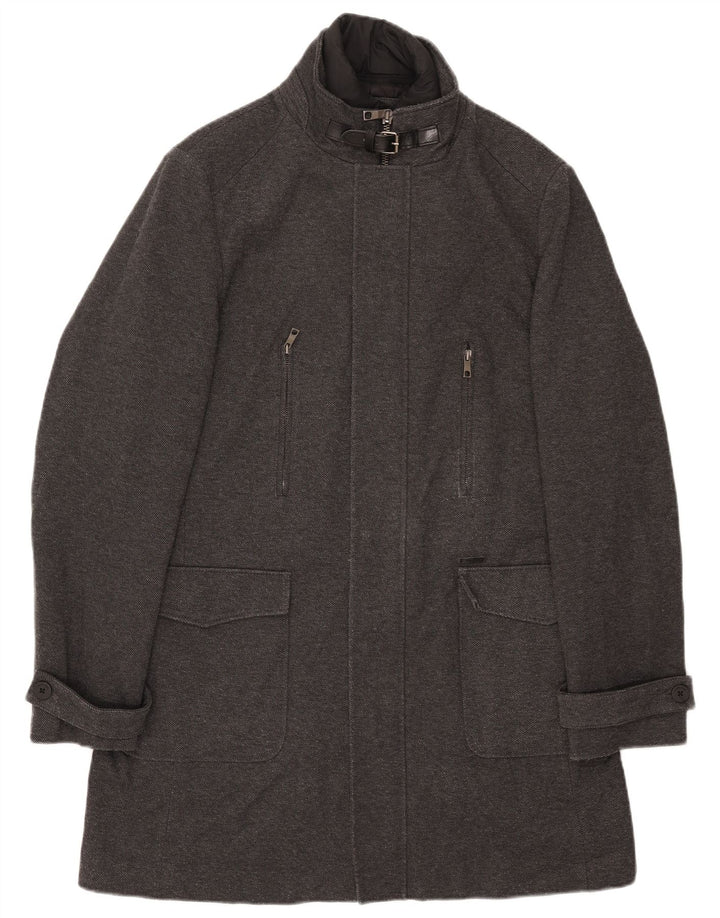 Abrigo ZARA Hombre ES 42 XL Poliéster Gris