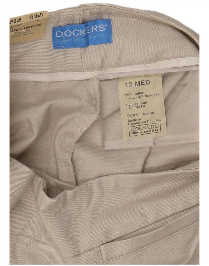 DOCKERS Pantalones casuales de ajuste favorito para mujer US 12 Large W30 L31 Beige