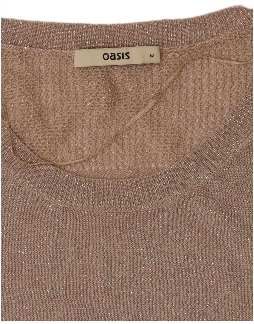 Oasis - Jersey extragrande con cuello barco para mujer, talla 40, tamaño mediano, color beige