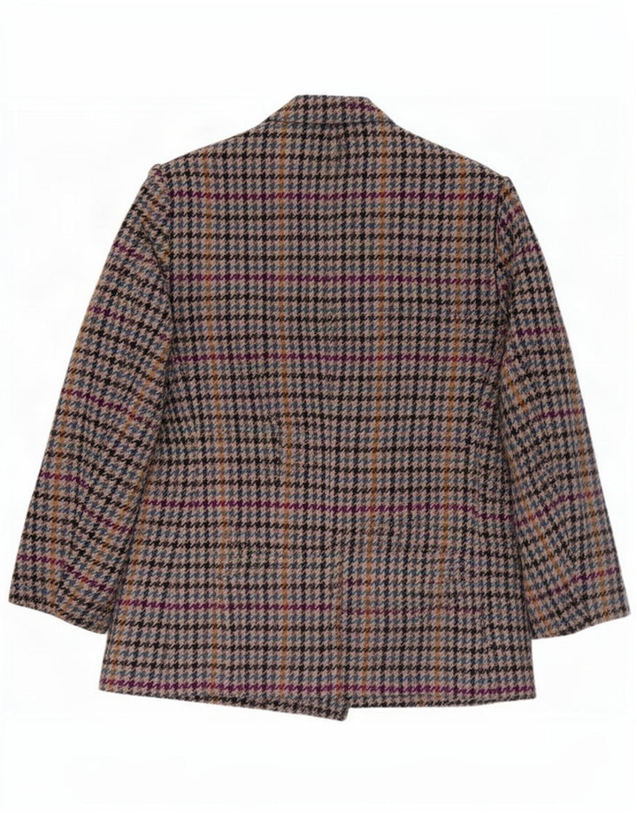 Vintage hombres doble pecho Blazer chaqueta Reino Unido 38 gris medio Houndstooth