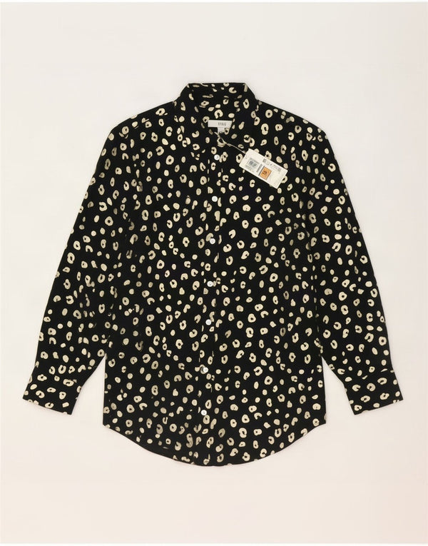 Marks & Spencer Camisa extragrande para mujer UK 10 Small Black Animal Print