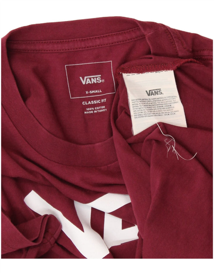 VANS Camiseta gráfica de ajuste clásico para mujer UK 6 XS Algodón burdeos