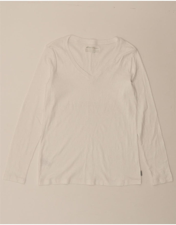 EDDIE BAUER Womens Top Long Sleeve UK 14 Large White Cotton Vintage Eddie Bauer and Second-Hand Eddie Bauer from Messina Hembry 