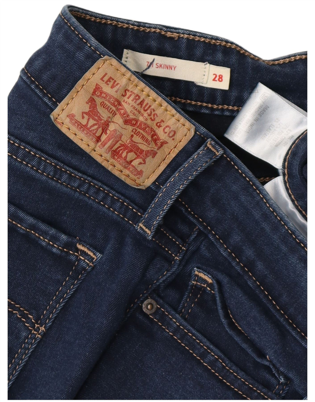 LEVI'S Vaqueros pitillo 711 para mujer W28 L30 Algodón azul marino