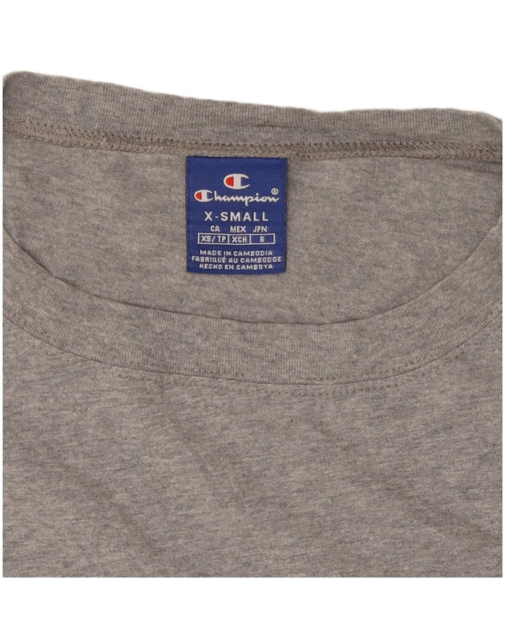 CHAMPION Sudadera extragrande con gráfico corto para mujer UK 6 XS Gris