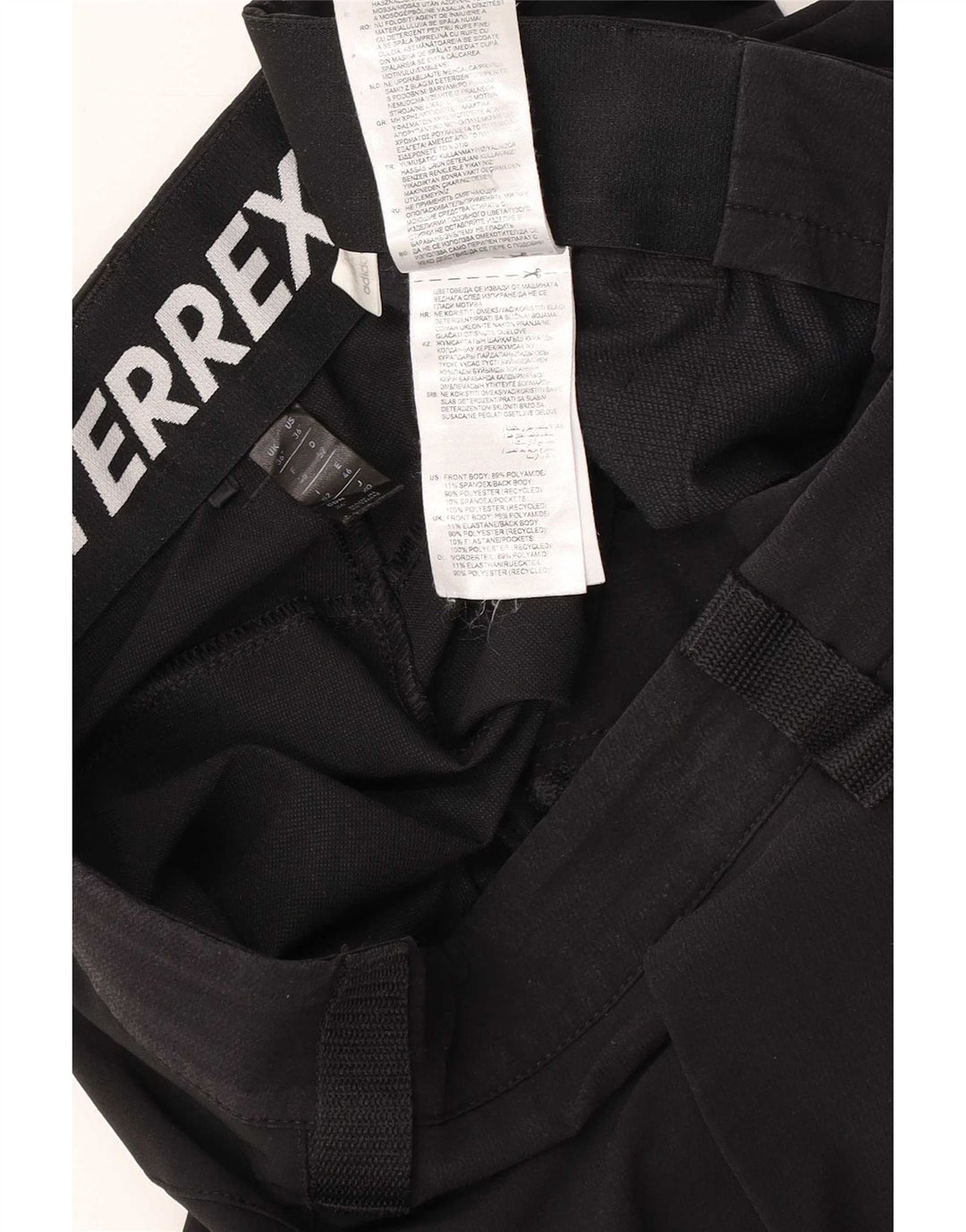 Adidas Hombre Terrex Hiking Cargo Pantalones W36 L29 Poliamida Negra
