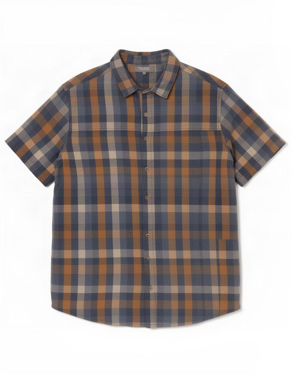 Camisa para hombre Mountain Warehouse XL Algodón a cuadros azul marino
