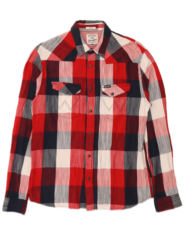 Wrangler Camisa De Franela Regular Fit De Algodón A Cuadros Rojos Pequeños Para Hombre
