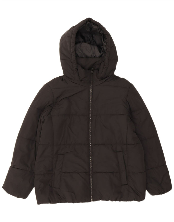 Marks & Spencer Chaqueta acolchada con capucha para mujer UK 46 Grande Poliéster negro