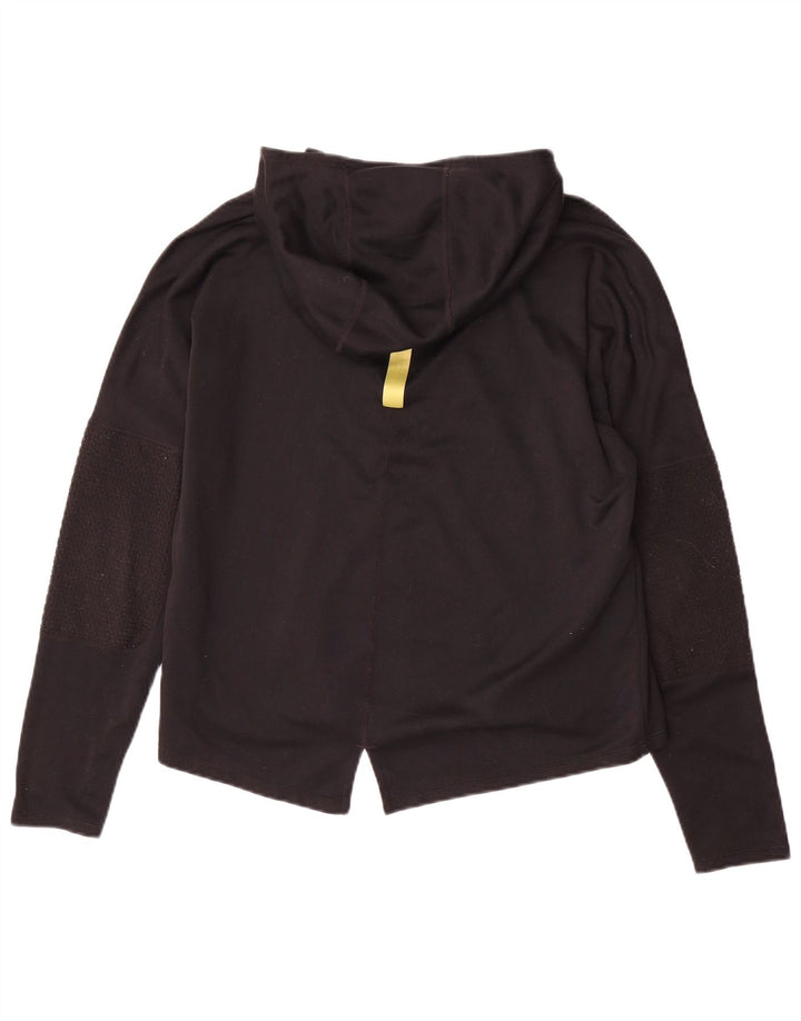 NIKE Top gráfico con capucha para correr para mujer, manga larga, talla 44, talla M, color negro