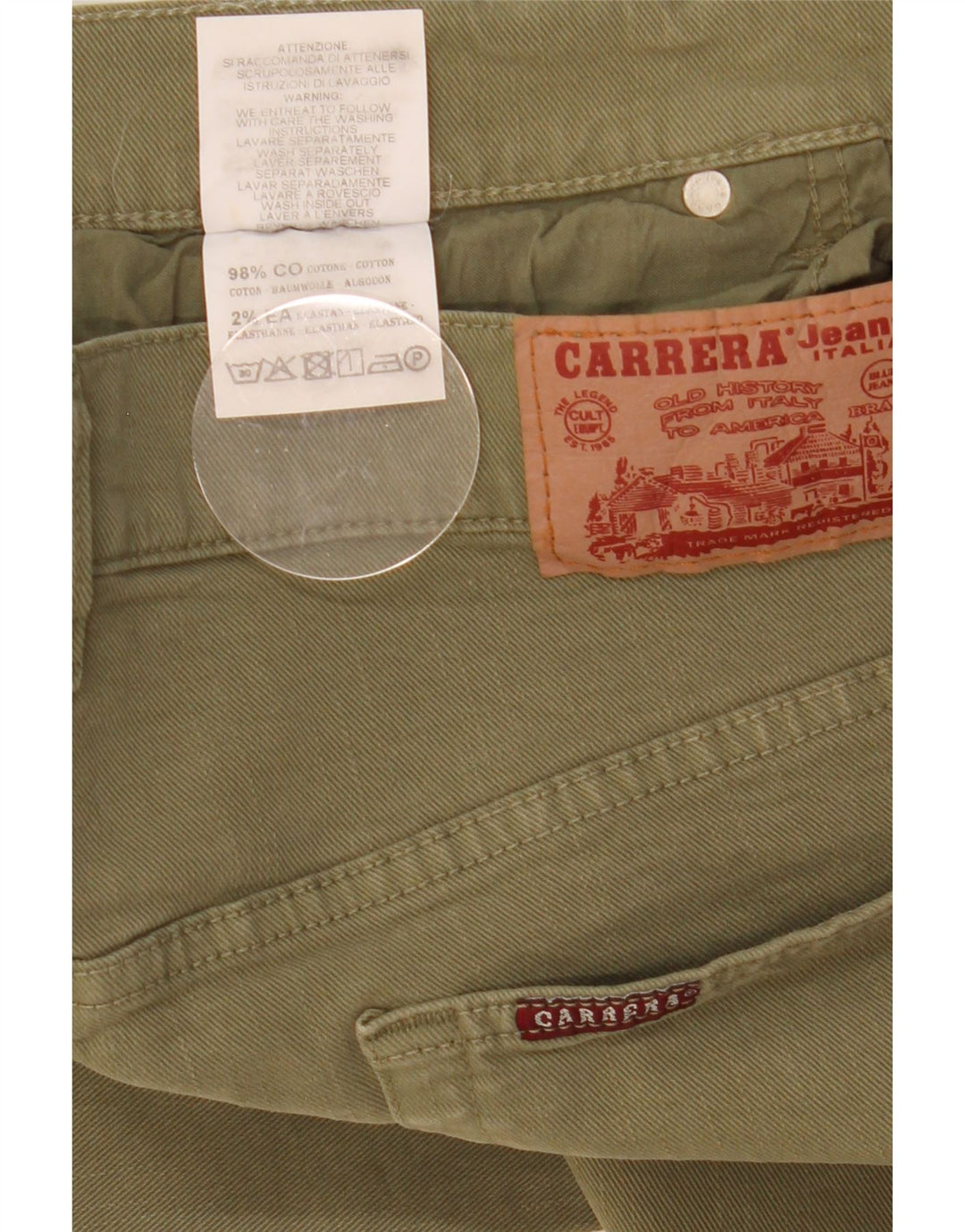 Vaqueros ajustados para hombre Carrera W34 L33 Algodón verde