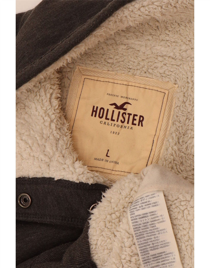 HOLLISTER Chaqueta de chándal Sherpa para mujer UK 46 Algodón gris grande