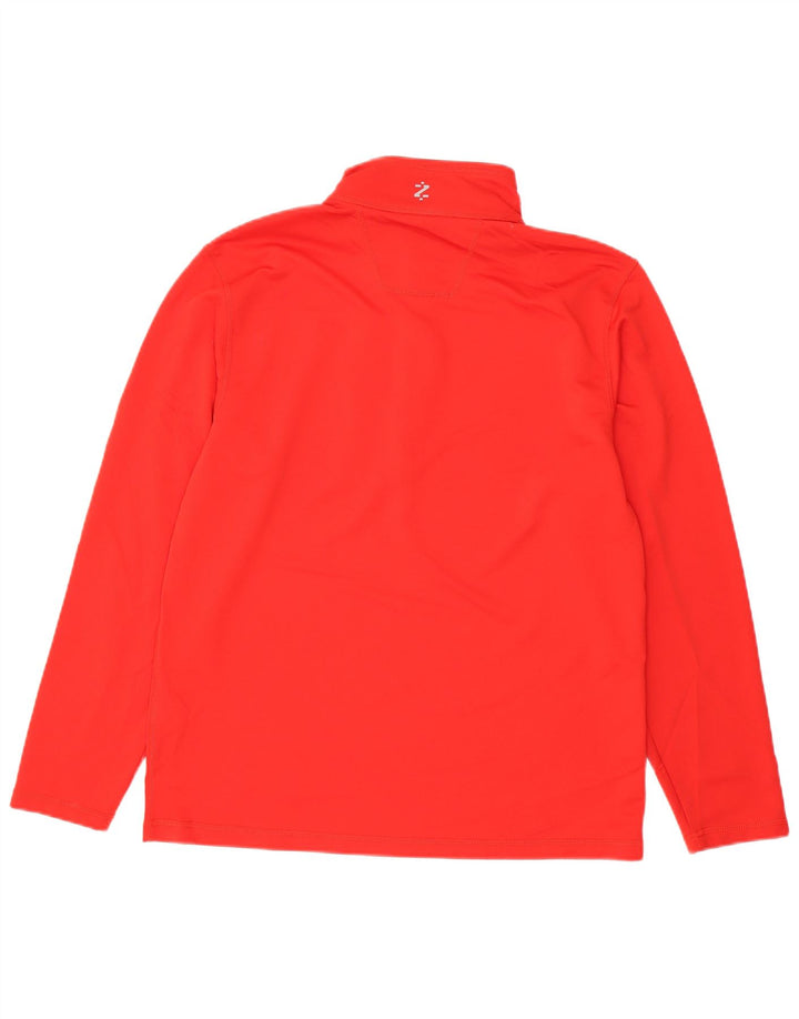 Izod Mens Zip Neck Jersey Chándal Top Medio Poliéster Rojo