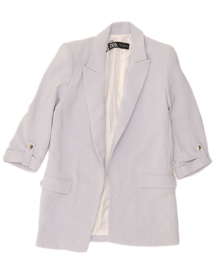 Zara Chaqueta tipo blazer abierta y holgada para mujer UK 6 XS Poliéster morado