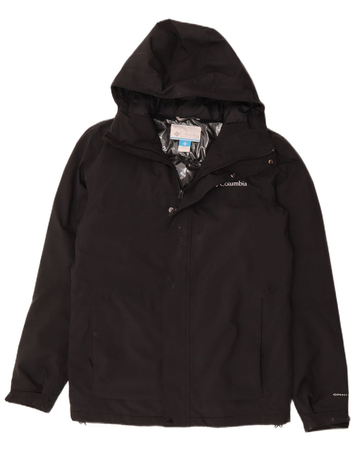 Columbia Chaqueta cortavientos con capucha para hombre UK 36 Small Poliéster negro
