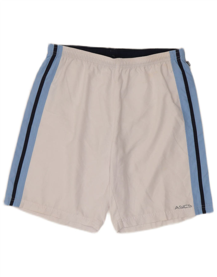 Asics - Pantalones cortos deportivos para hombre, tamaño grande, color blanco, poliéster