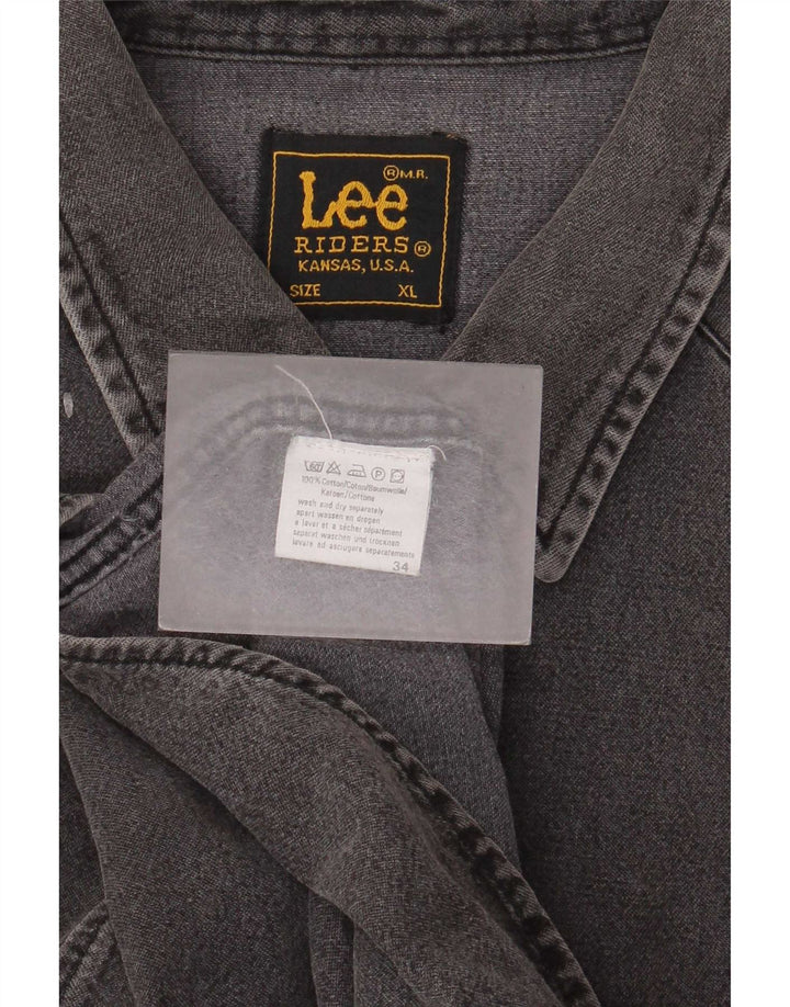 Camisa vaquera Lee Riders para hombre XL Algodón gris