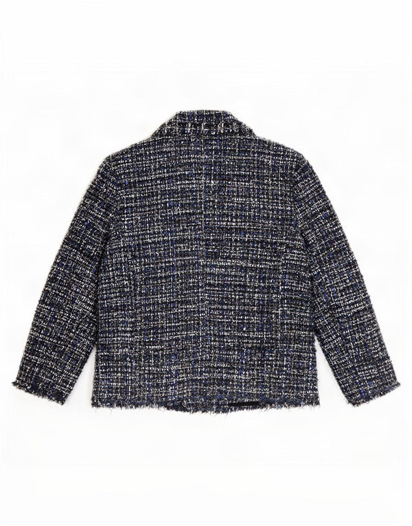 Zara Chaqueta Blazer De 4 Botones para Mujer Reino Unido 42 Medio Azul Moteado
