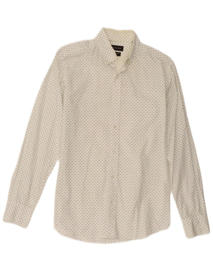 Camisa Massimo Dutti Hombre Small Blanca Moteada