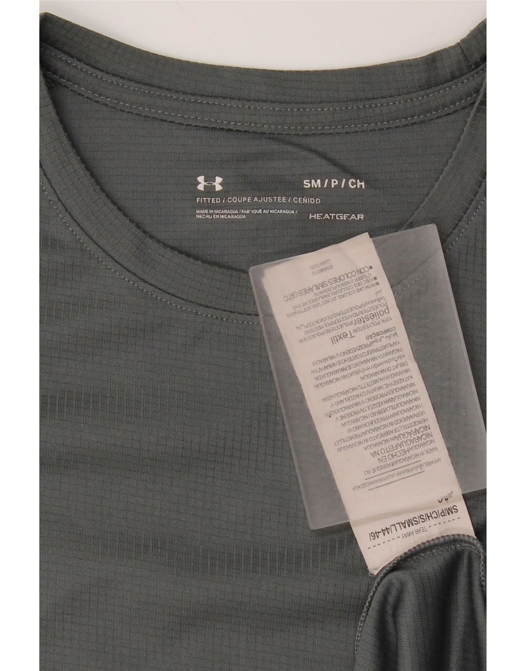 Under Armour Camiseta Heat Gear para hombre Top Small gris Colorblock Poliéster