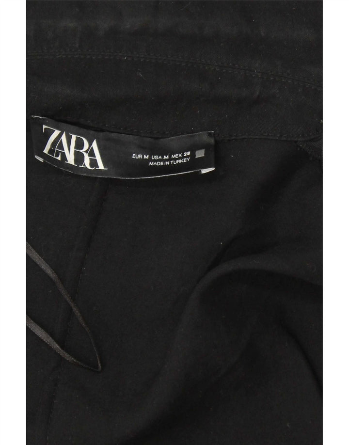 Zara Mujer Abrigo Abierto UK 44 Medium Black Lyocell