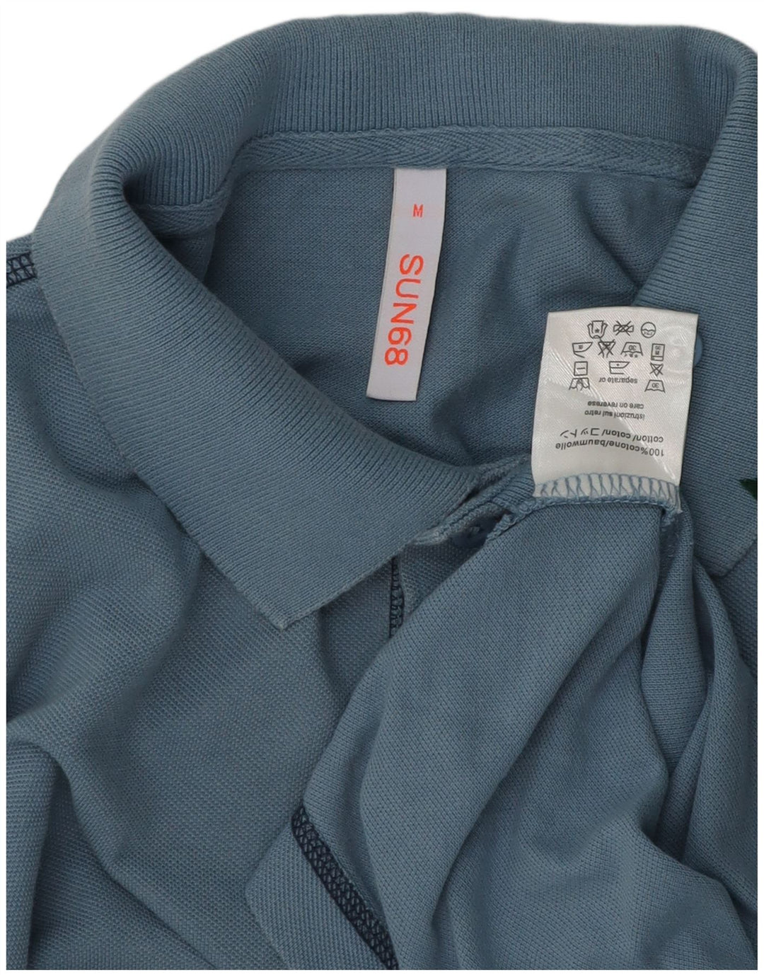 Polo Sun68 Hombre Algodón Azul Medio