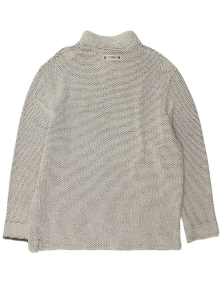 Weird Fish - Jersey para hombre con cuello y cremallera, talla XL, algodón gris