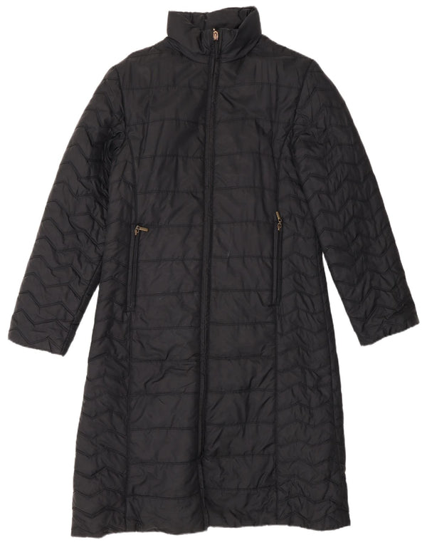 Zara Mujer Abrigo Acolchado UK 44 Grande Nylon Negro