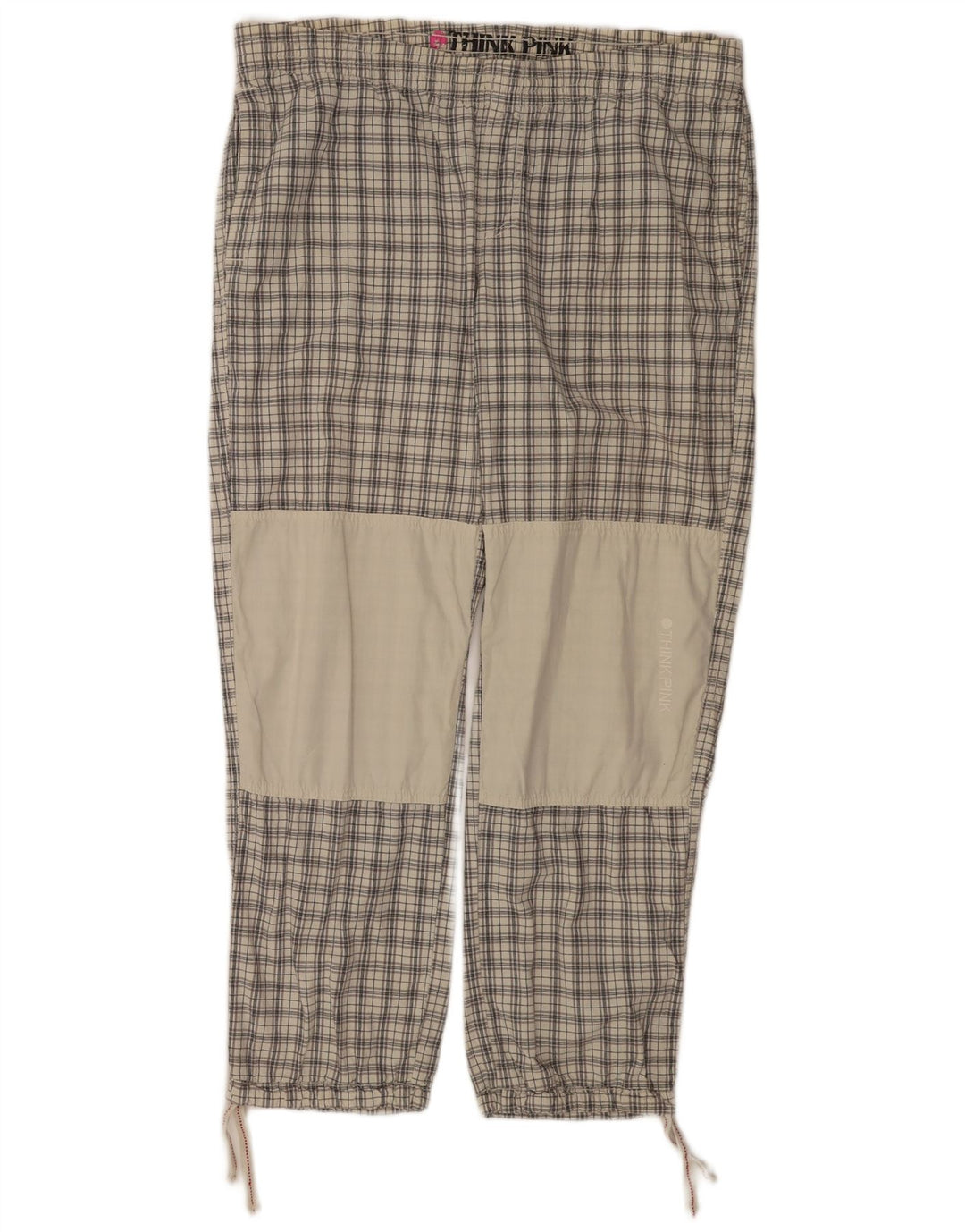Think Pink - Pantalones joggers para hombre, talla grande, W36 L28, cuadros grises