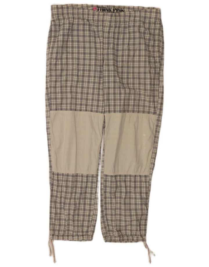 Think Pink - Pantalones joggers para hombre, talla grande, W36 L28, cuadros grises