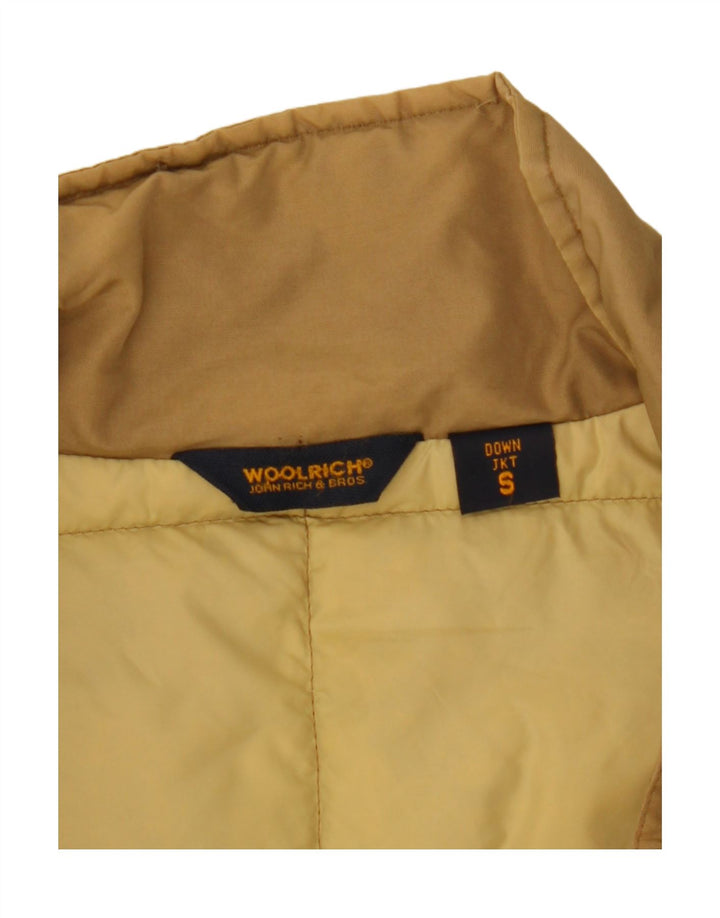 Woolrich Abrigo acolchado para mujer UK 10 Small Beige Nylon
