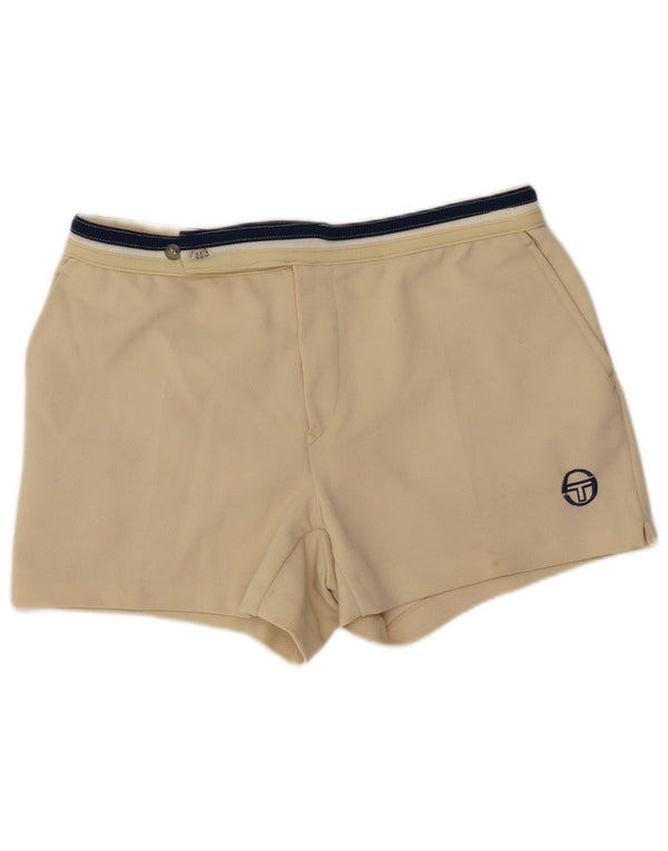 Sergio Tacchini Pantalones cortos chinos para hombre EU 44 XS W30 Bloque de color beige