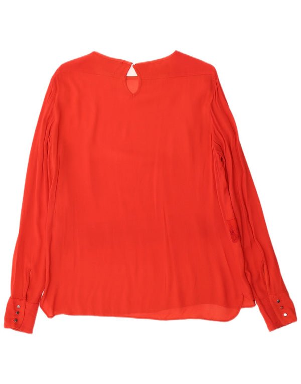 Replay Blusa extragrande de manga larga para mujer UK 40 Small Red Floral