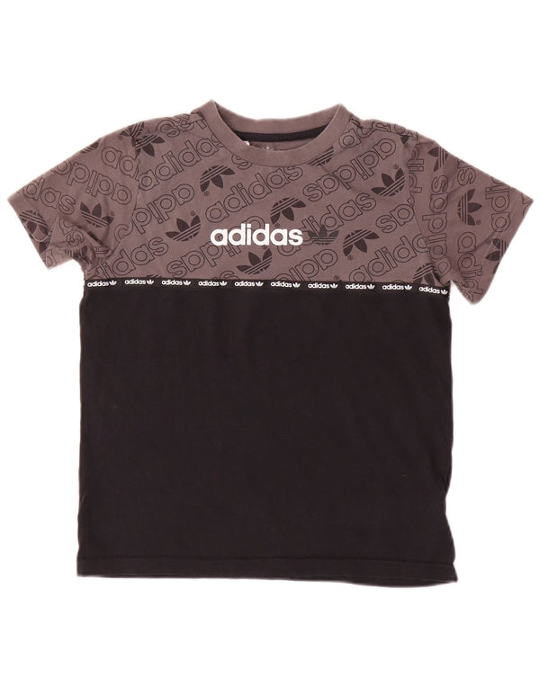 Adidas Camiseta gráfica para niños 11-12 años Gris Colorblock Algodón