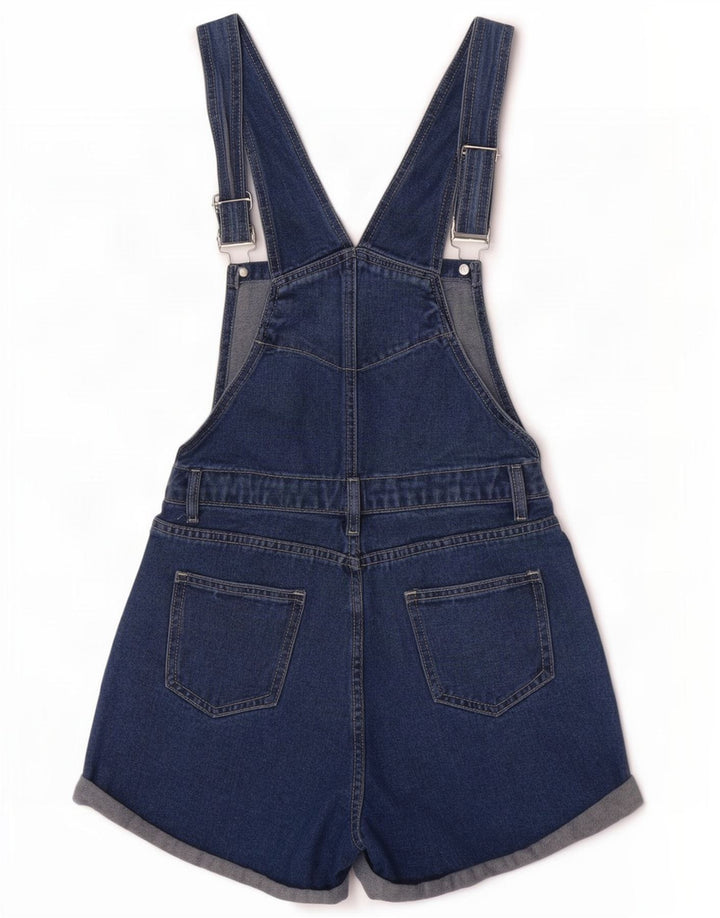 Vintage Mujer Dungarees Denim Shorts W28 Azul Medio