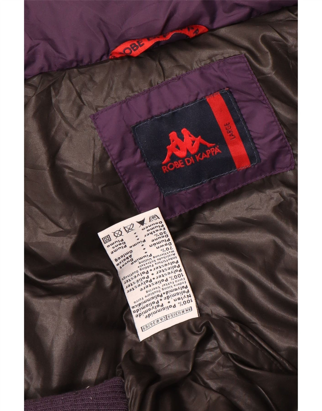 Kappa Chaqueta acolchada para hombre UK 38 Large Nylon morado
