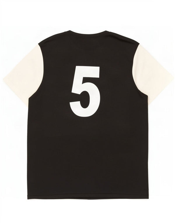 Adidas Mens Climalite Graphic T-Shirt Top Grande Negro Colorblock Poliéster