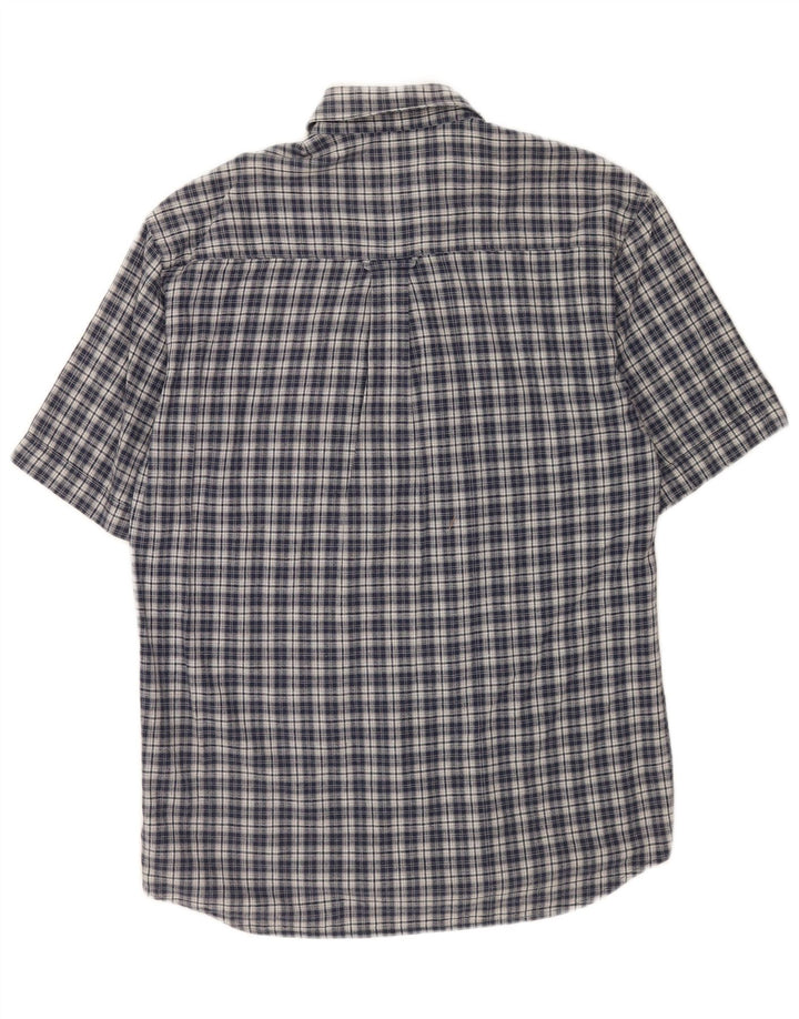 Mustang Camisa De Manga Corta Para Hombre Algodón A Cuadros Azul Marino Mediano