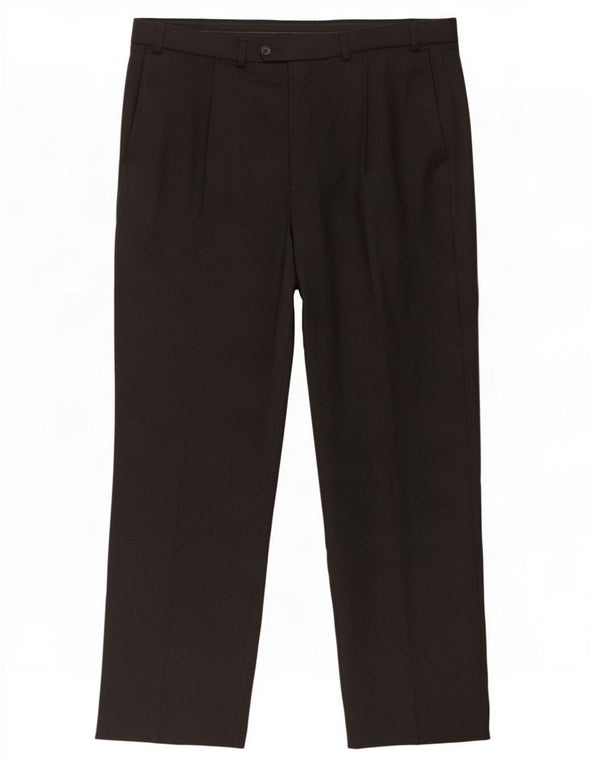 Marks & Spencer Pantalón de traje recto para hombre W40 L31 Lana gris