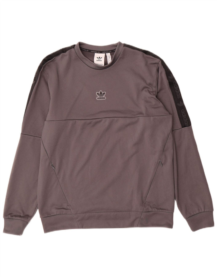 Adidas Hombre Sudadera Gráfica Jersey Gris Medio Colorblock Poliéster