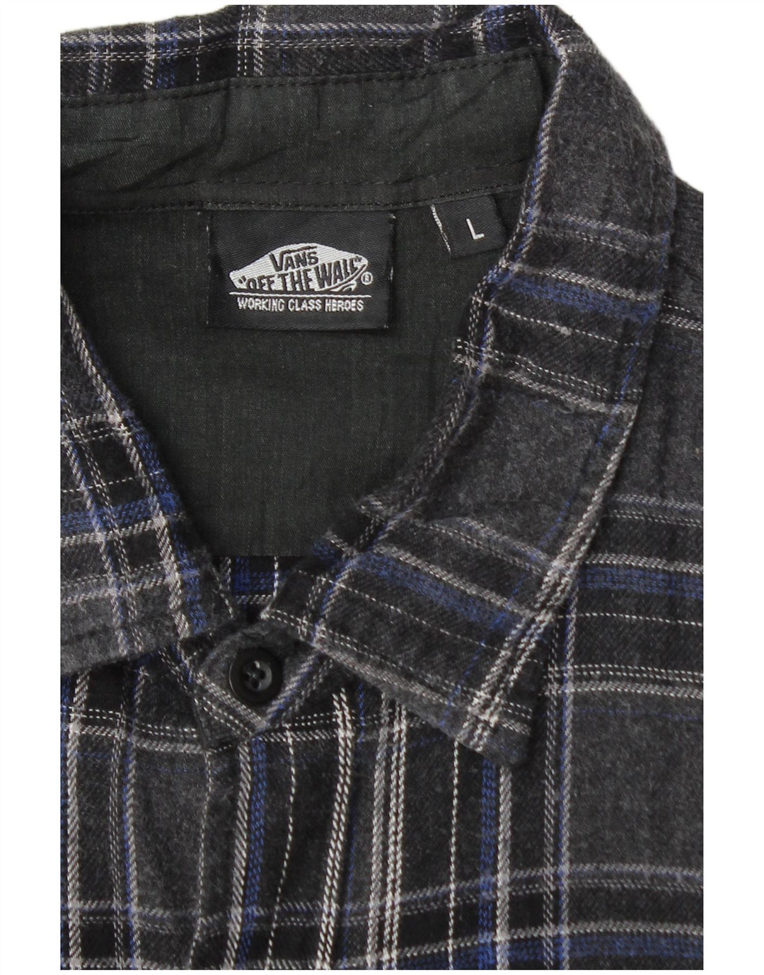 Vans Camisa De Franela De Algodón A Cuadros Gris Grande Hombre