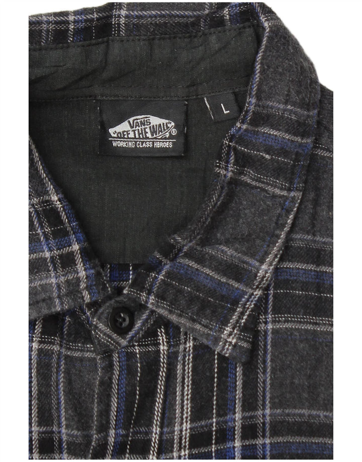 Vans Camisa De Franela De Algodón A Cuadros Gris Grande Hombre