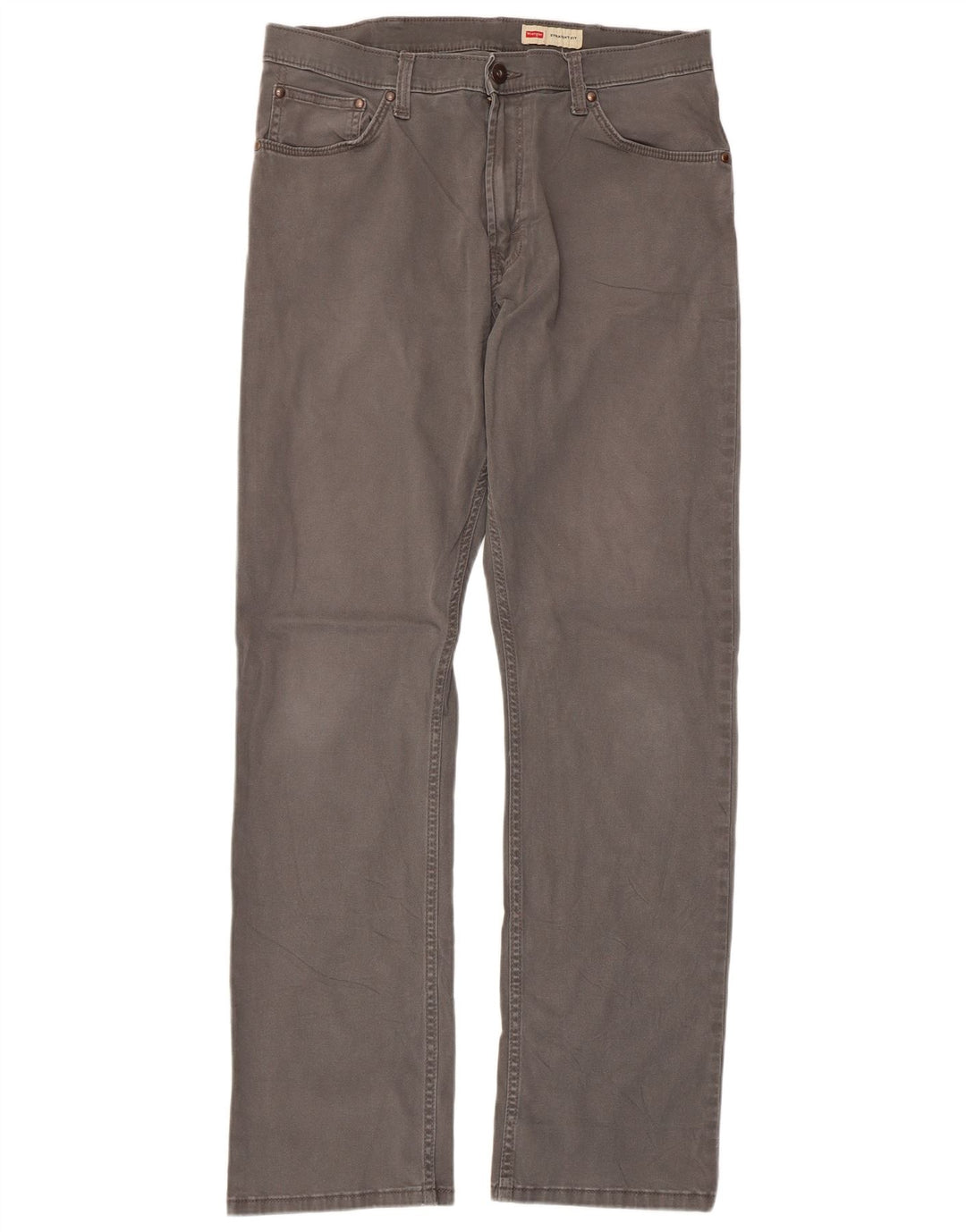 WRANGLER Pantalones informales rectos para hombre W36 L33 Gris