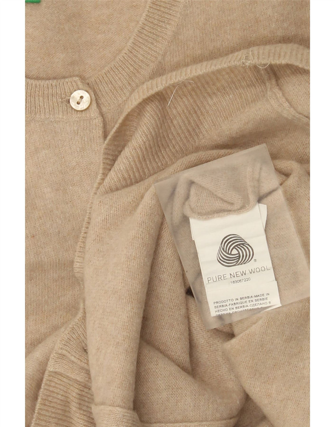 Benetton Cárdigan Mujer EU 42 Medio Beige Lana Nueva