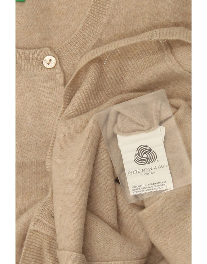 Benetton Cárdigan Mujer EU 42 Medio Beige Lana Nueva
