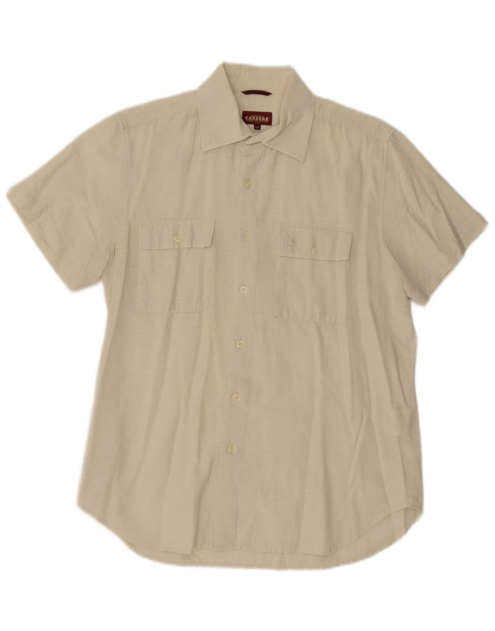 Camisa de manga corta para hombre Carrera Medium Off White Cotton