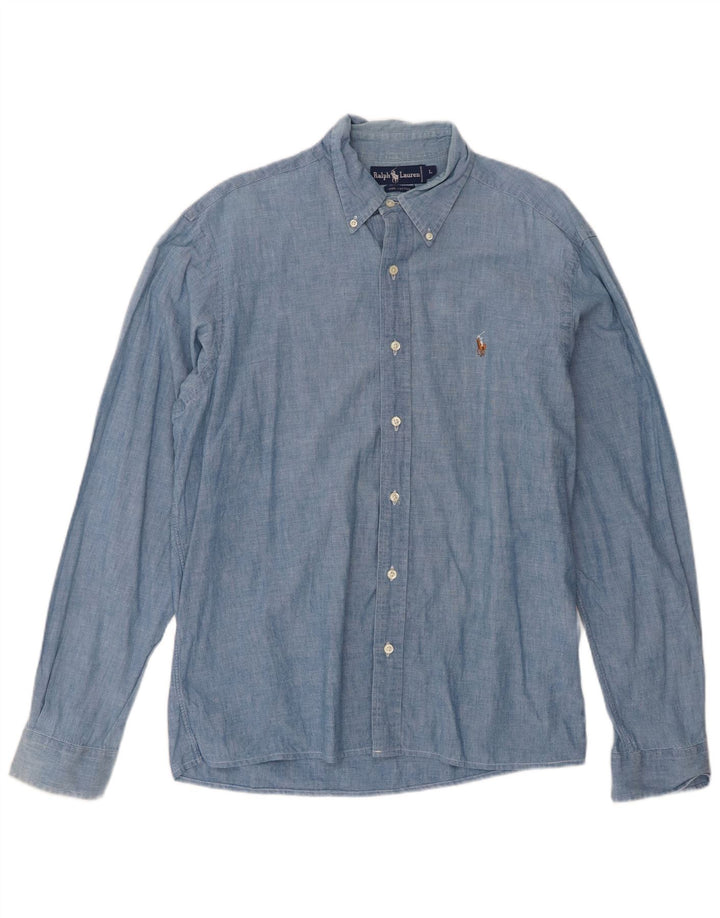 Camisa Ralph Lauren Hombre Grande Azul Algodón