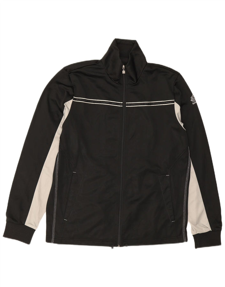 LOTTO Mens Tracksuit Top Jacket Large Black Colourblock Polyester