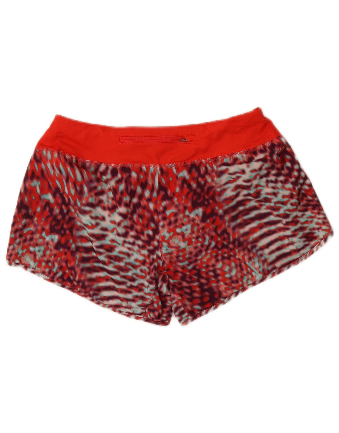 Nike - Pantalones cortos deportivos Dri Fit para mujer, talla 40, poliéster de camuflaje rojo mediano